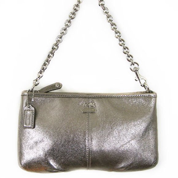 COACH metallic leather wristlet bag - Picture 1 of 11